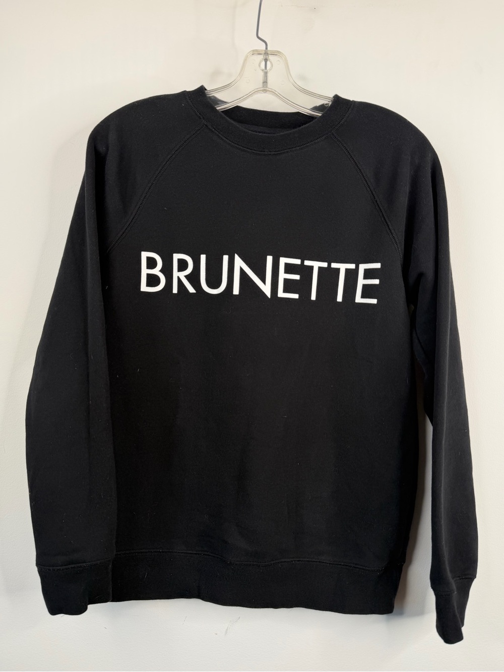 Brunette The Label “BRUNETTE” Crewneck Sweatshirt Black Oversized XS/S - Picture 5 of 9